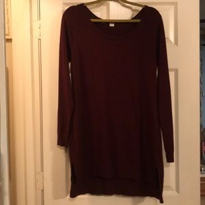 Maternity Maroon Tunic Sweater. Large.